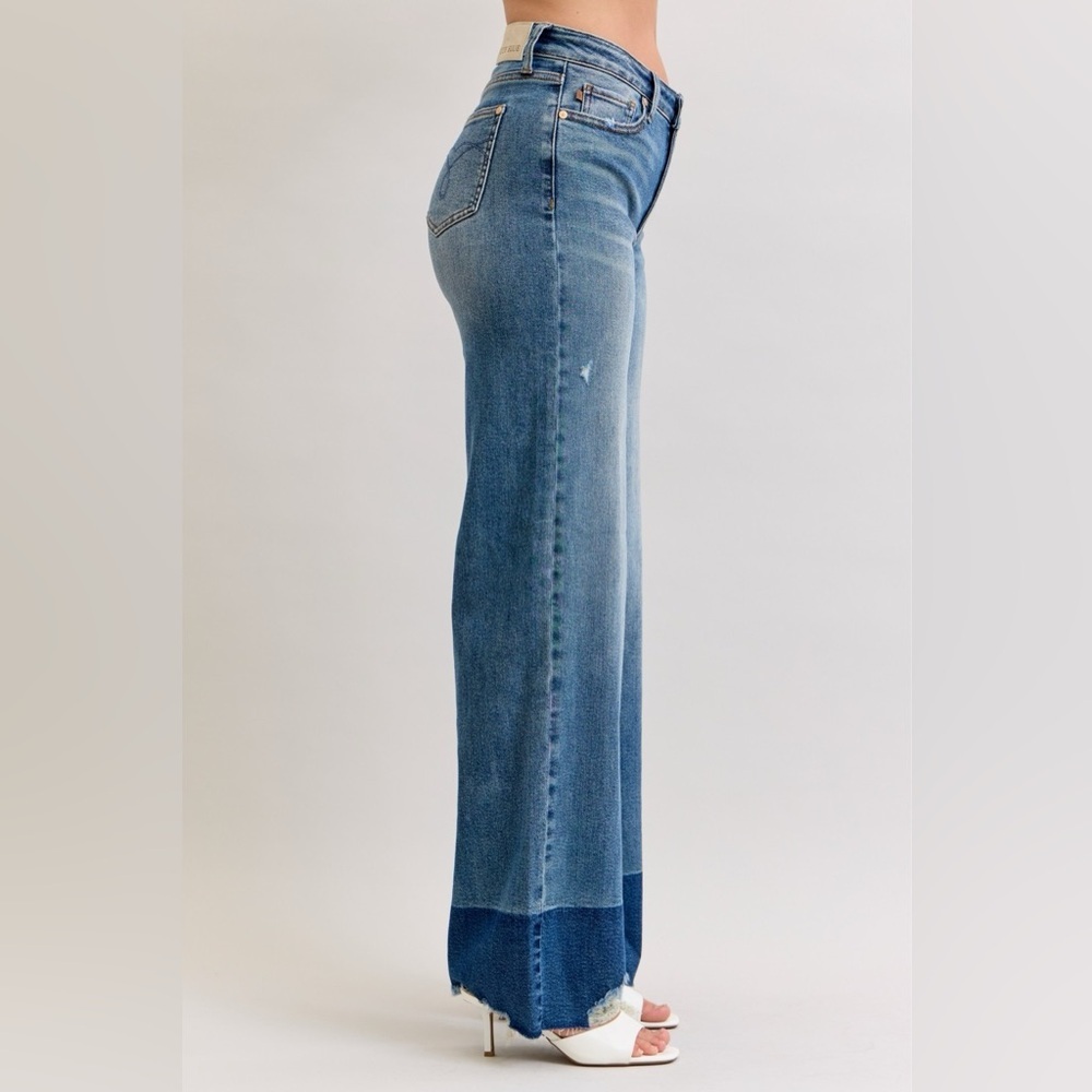 Judy Blue Raw Hem High Waist Column Straight Jeans​ - Picture 5 of 10